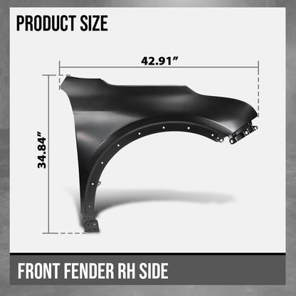 G-PLUS Front Fender Passenger Right Side Compatible with Cadillac XT4 (submodel: Luxury, Premium Luxury, Sport) 2019-2023 84216123, GM1241412 Black