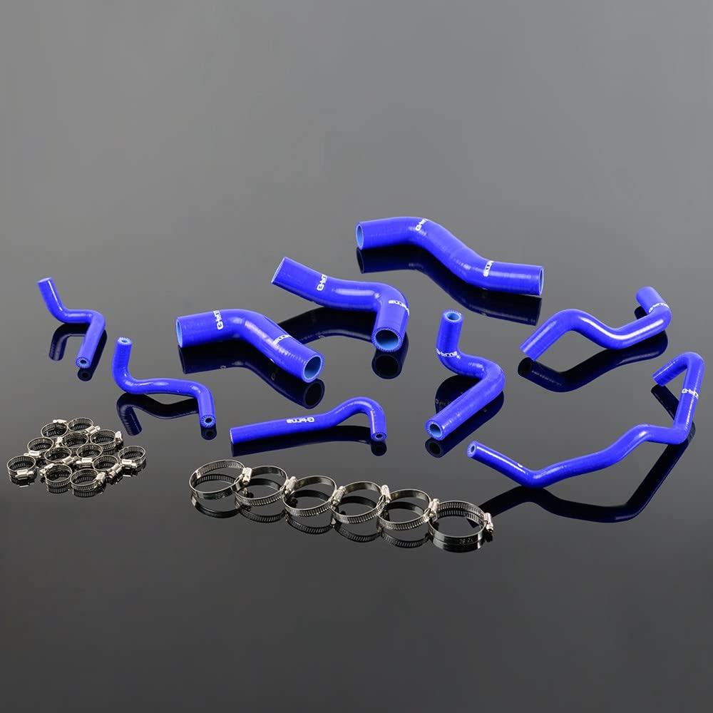 G-PLUS Silicone Radiator Hose Kit w/Clamps Compatible with Mazda MX5 MX-5 Miata NA6CE B6ZE 1.6L 1889-1993 (Blue 9 PCS)
