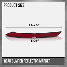 G-PLUS Rear Bumper Reflector Pair for Volvo XC60 2018-2024 Red Side View