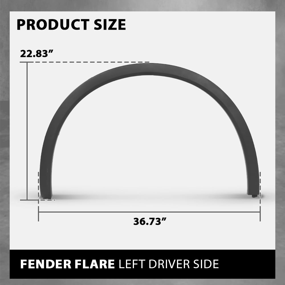 G-PLUS Front Left Fender Flare Wheel Arch Molding Trim, Compatible with Porsche Cayenne 2011-2018, Driver Side, 95855972720, 958-559-727-20, 958559727209B9