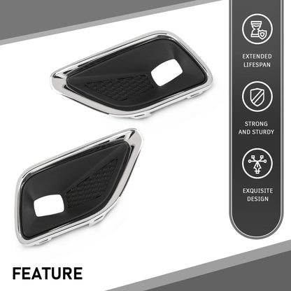 G-PLUS Front Bumper Fog Light Lamp Covers Bezel Chrome Compatible with Jeep Cherokee 2019-2020
