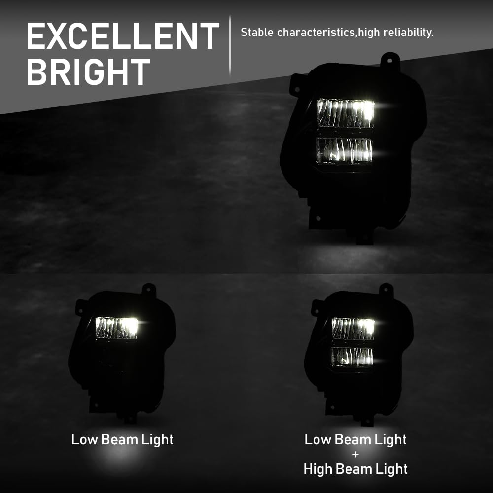 G-PLUS LED Headlights w/Bulb Driver and Passenger Side Left & Right Compatible with Hyundai Tucson 2022 2023 2024 92101N9150, 92102N9150 Black
