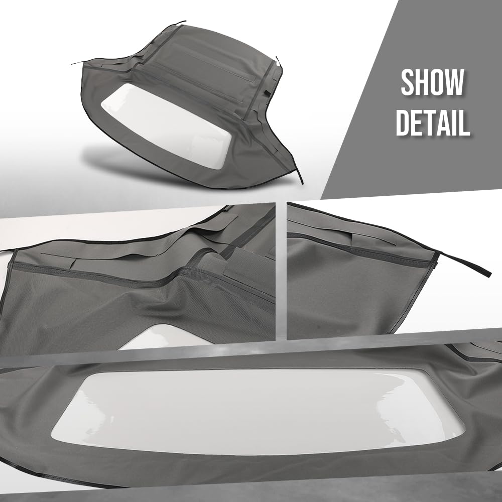 G-PLUS Convertible Soft Top Plastic Window Heated Glass Window Compatible with BMW Z3 & M Roadster Convertibles 1996-2002 Fit BMW E36 1996-2002 Black