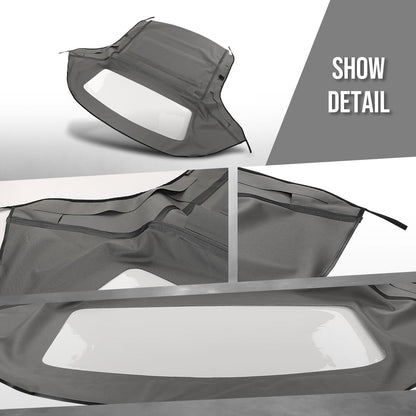 G-PLUS Convertible Soft Top Plastic Window Heated Glass Window Compatible with BMW Z3 & M Roadster Convertibles 1996-2002 Fit BMW E36 1996-2002 Black