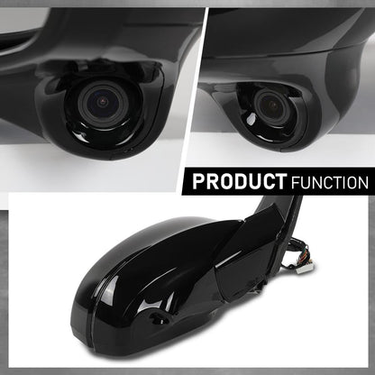 G-PLUS Power Heated Mirror w/Turn Signal Lane Assist Camera Right Passenger Side Compatible with Honda Accord Sedan 2013-2015 76200T2GA41ZC HO1321275 Glossy Black