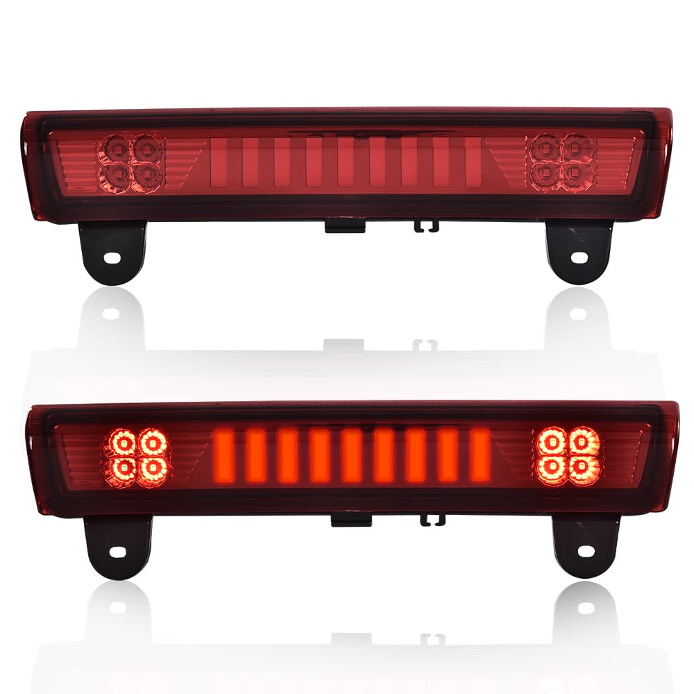 G-PLUS Rear Third 3rd LED Brake Light Compatible with 2000-2006 Chevy Suburban 1500 2500 2000-2006 Chevy Tahoe/GMC Yukon/GMC Yukon XL 1500 2500 15170955 Red Lens Chrome Housing