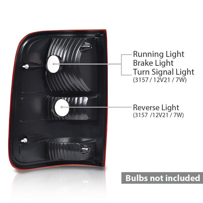 G-PLUS Tail Lights Compatible with Ford F150 King Ranch, Lariat, XL 2004-2006,Red Lens Right Passenger Rear lamps Luces Traseras, Faros Traseros 5L3Z13404CA, 6L3Z13404BA, FO2801182Assembly