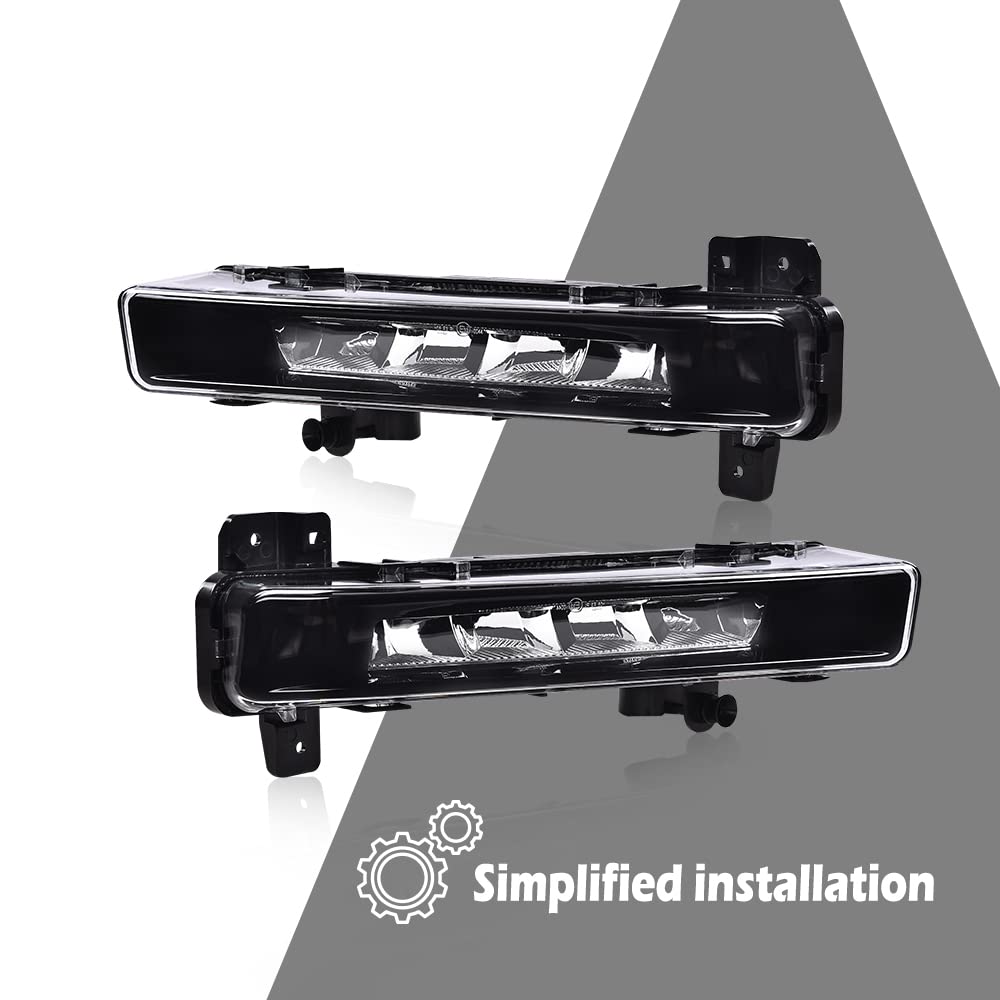 G-PLUS 2X LED DRL Daytime Running Fog Lights Compatible with 2016 2017 2018 2019 2020 BMW 5 Series G30 G31 G38 520 530 540 63177349132 63177349131 neblineros para autos delantero faros antiniebla