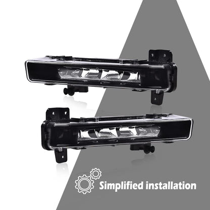 G-PLUS 2X LED DRL Daytime Running Fog Lights Compatible with 2016 2017 2018 2019 2020 BMW 5 Series G30 G31 G38 520 530 540 63177349132 63177349131 neblineros para autos delantero faros antiniebla