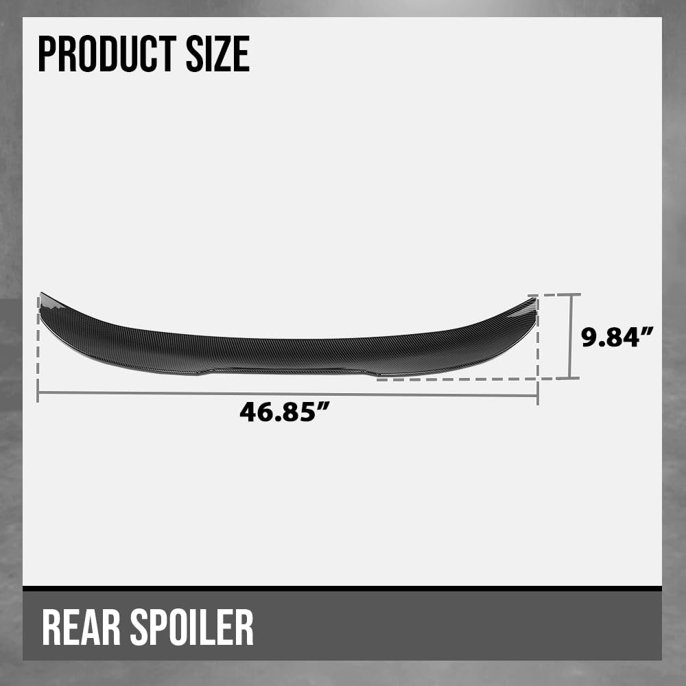 G-PLUS Rear Trunk Spoiler Wing Compatible with BMW 3 Series Coupe E92 2006-2013, Fit BMW M3 Coupe E92 2007-2013, Fit 2 Door Coupe Only Rear Spoiler Wing Carbon Fiber Black