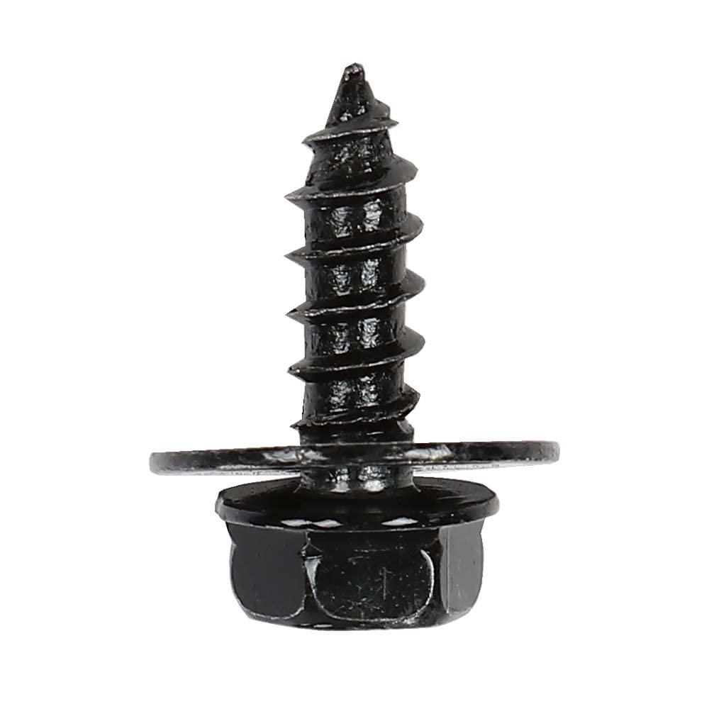 G-PLUS Splash Shield & Firewall Screws- M6.3 x 20mm Long- 10mm Hex- 20 pcs Screws Compatible with Most Models Black Iron