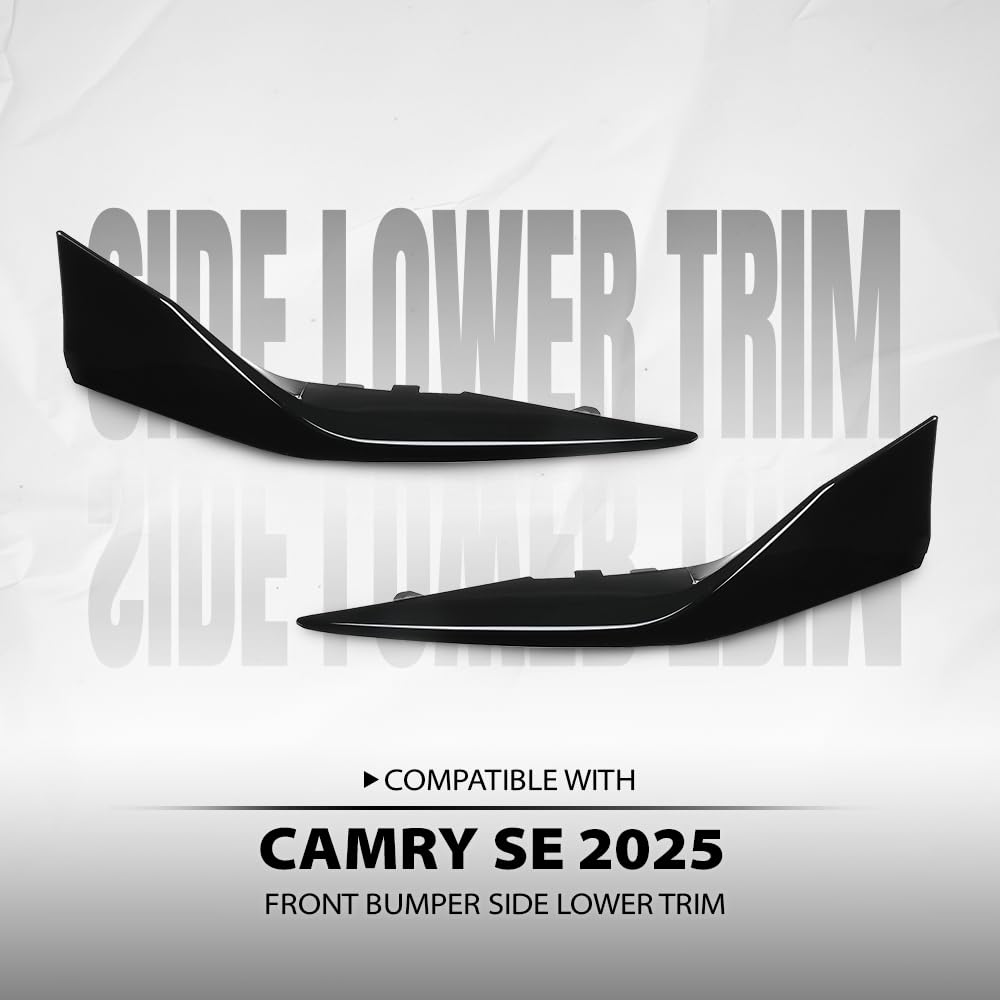 G-PLUS Left Right Front Bumper Side Lower Trim Compatible with Toyota Camry SE 2025 TO1046135, TO1047135 Glossy Black