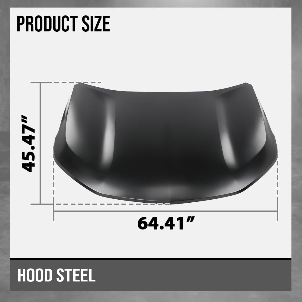 G-PLUS Front Hood Panel Compatible with Chevy Trax 2024-2025 42821409 Black