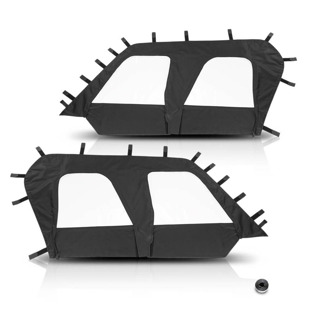 G-PLUS Soft Upper Doors Compatible with Kawasaki Teryx4 4 Seat UTV Models 2012-2022 Only Fit 4 Door Model 2PCS Black