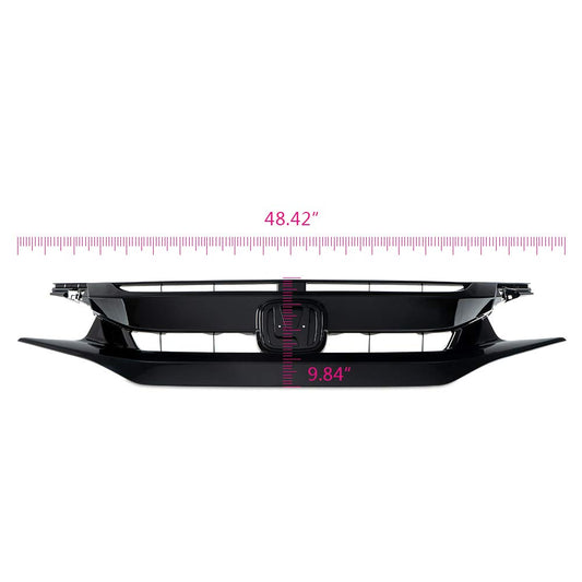 G-PLUS Front Bumper Upper Mesh Grill Compatible with 2019 2020 2021 Honda Civic
