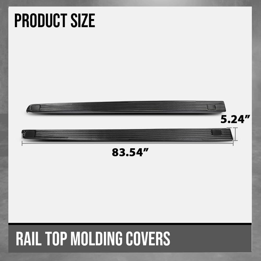 G-PLUS Side Rail Molding Covers Compatible with Ford F250 F350 F450 F550 Super Duty 2002-2016 Fit Models with 6 3/4 FT Truck Bed 2C3Z99291A40BAA 2C3Z99291A41BAA Black