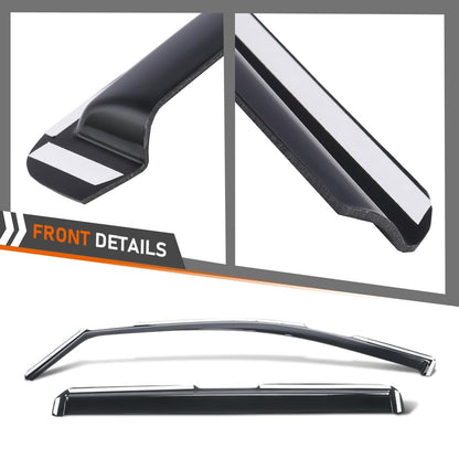 G-PLUS in-Channel Side Window Vent Visor Deflectors Rain Guards Compatible with GMC Sierra 1500 Crew Cab 2019-2026 Impact-Resistant PC 4 PCS Smoky