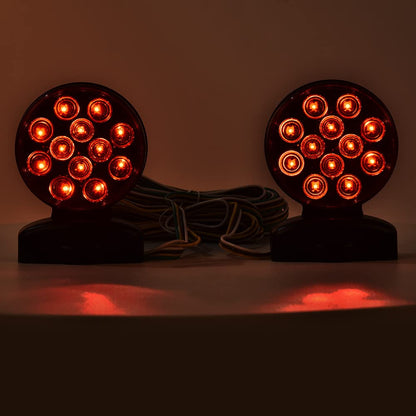 G-PLUS 12V Magnetic Towing Trailer Light Kit LED Tow Trailer Lights Brake Tail Signal Compatible with Towing Trucks/Wrecker/RV LED Magnetic