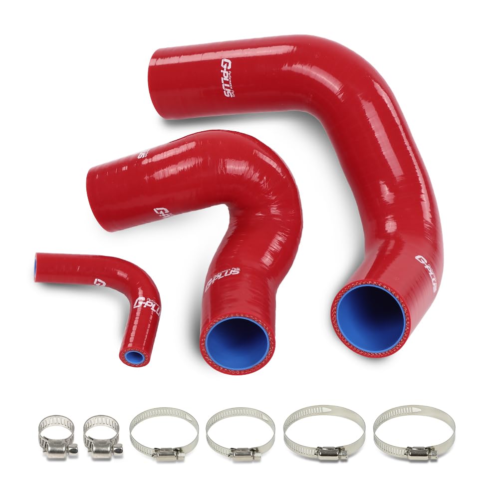 G-PLUS Radiator Hose Set Upper Lower and Bypass Hoses Compatible with John Deere Models Red