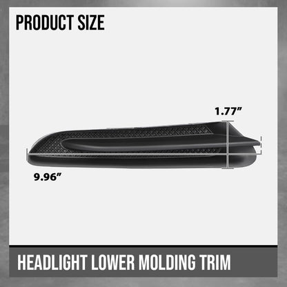 G-PLUS Driver & Passenger Side Headlight Lower Molding Bumper Trim Compatible with Buick Encore Sport Touring 2016, Fit Buick Encore 2013 2014 2015 2016 95235063, 95235062, GM1047107, GM1046107 Black