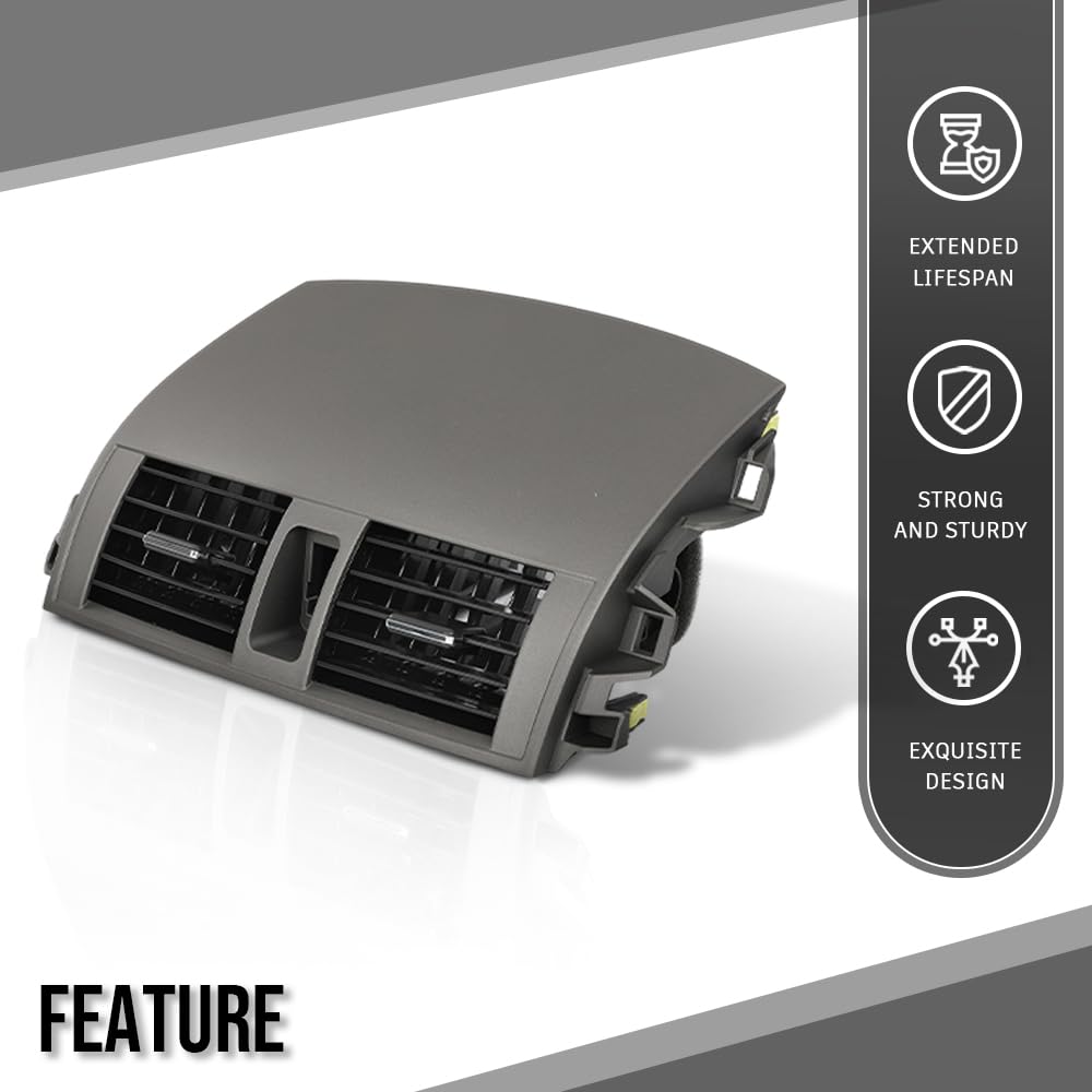 G-PLUS Dash Center A/C Air Vent Upper Bezel Trim, Compatible with Toyota Corolla 2008-2013 Replace 55670-02160, 55663-02060, 55435-02220, 55436-02180 Dashboard AC Air Vent Panel Trim Outlet
