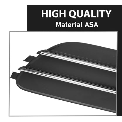 G-PLUS Pair Front Bumper Fog Light Grill Cover, Compatible with Audi A6/ A6 Quattro 2012 2013 2014 2015, Left Driver & Right Passenger Side 2PCS, 4G0807681, 4G0807682