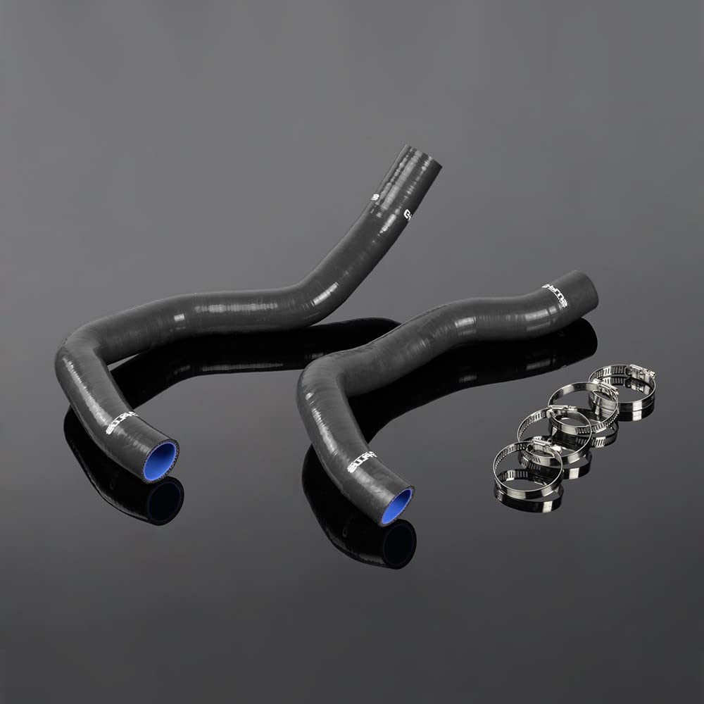 G-PLUS Coolant Silicone Radiator Hose Kit Clamps Compatible With Nissan 240SX KA24DE 1991 1992 1993 1994 Black