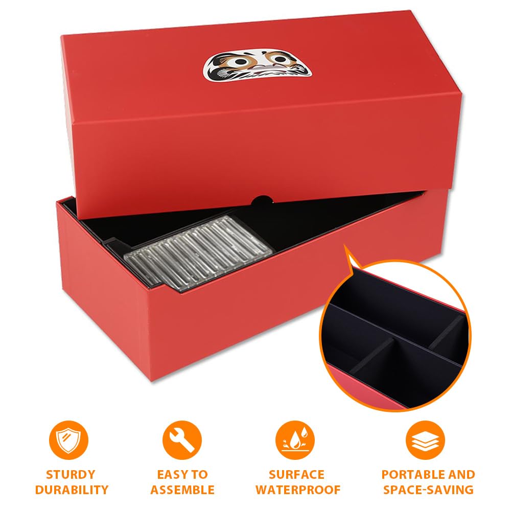 G-PLUS Coin Slabs Storage Box INTERCEPT Shield for 50 Certified Coins Holders (Red)