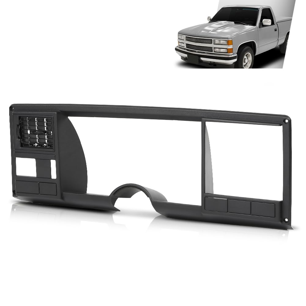 G-PLUS Speedometer Dash Bezel Tirm Panel Compatible with Chevy Silverado GMC Sierra Truck 1988 1989 1990 1991 1992 1993 1994 (Black ABS Plastic)