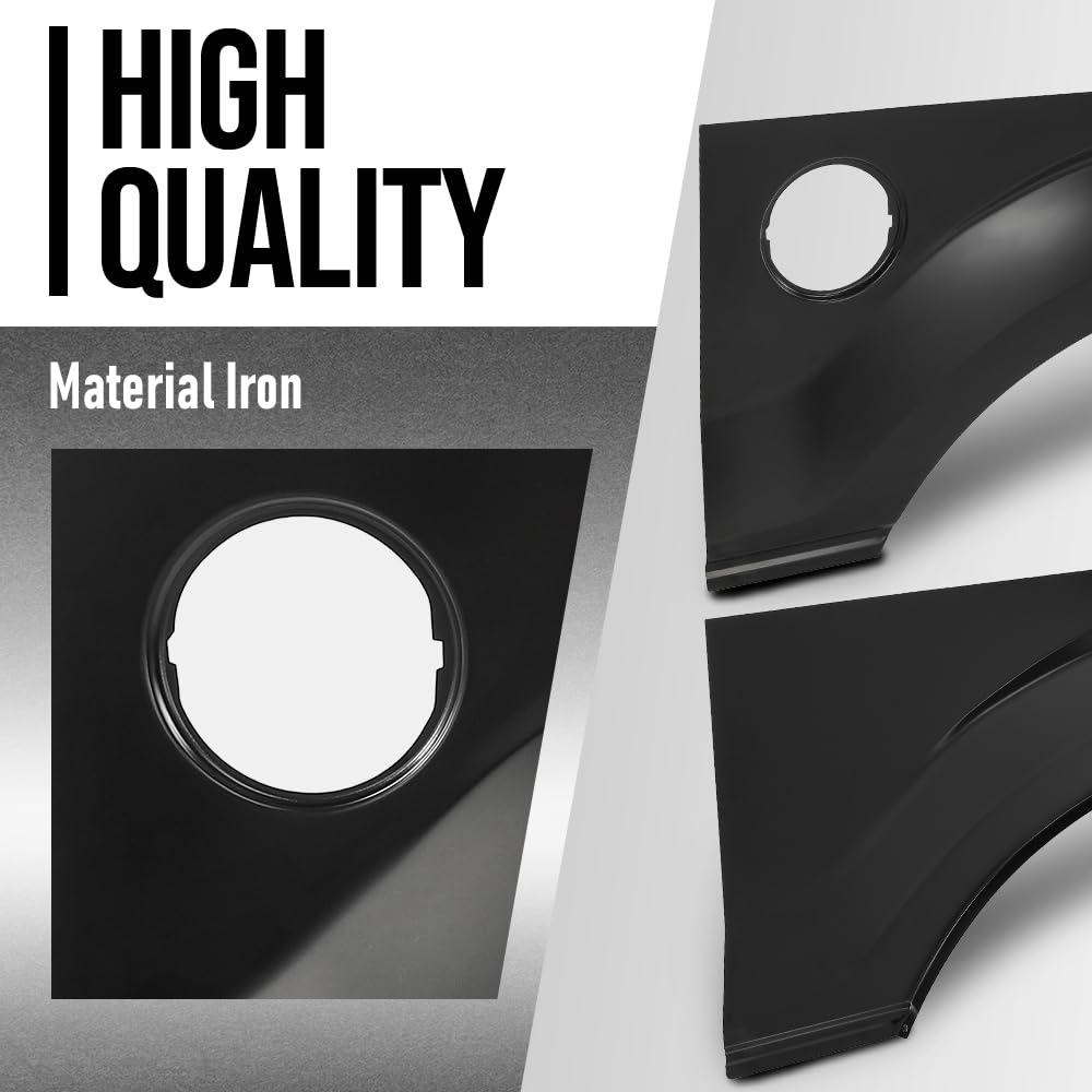 G-PLUS Rear Wheel Arch Quarter Panel Compatible with Ford F150 Pickup Truck 2009-2014 Black