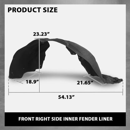 G-PLUS Fender Liner Inner Front Right Compatible with Cadillac XT5 2017-2023 GM1249276 23395492, 84088100, 84182806 Black