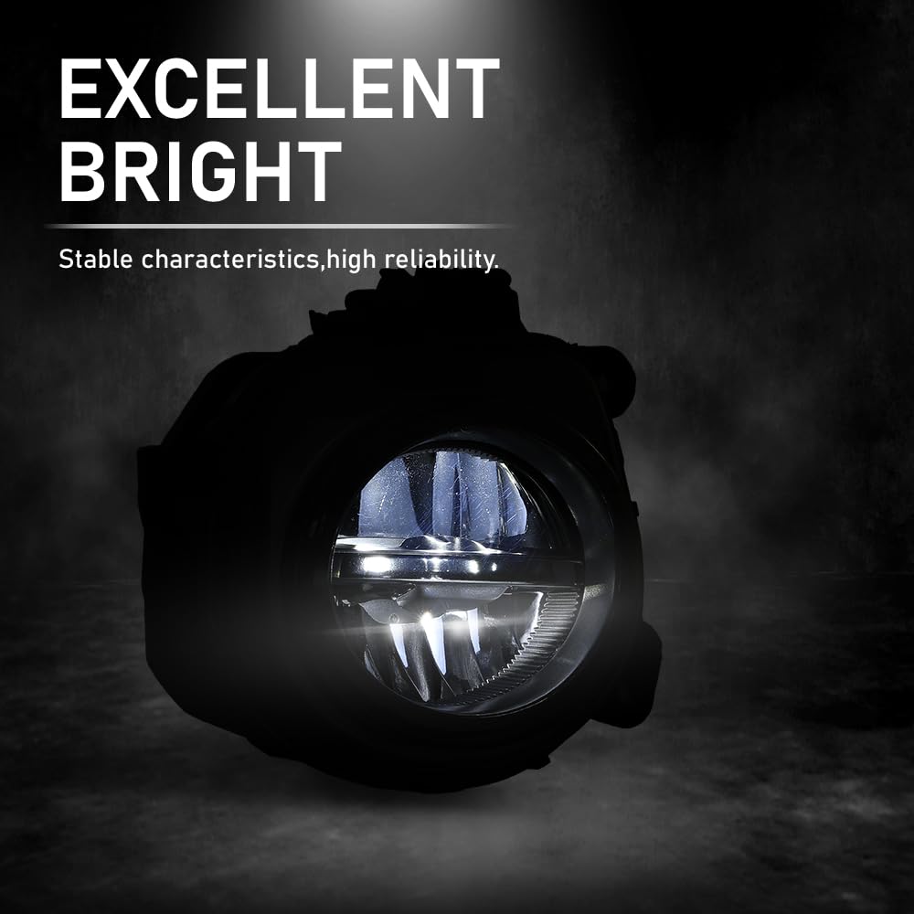 G-PLUS LED Front Left Fog Light Lamps Assembly, Compatible with BMW X3 F25 2015-2017/ X4 F26 2015-2018/ X5 F15 2014-2018/ X6 F16 2015-2018, Driver Side, 63177317251