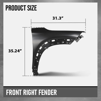 G-PLUS Fender Front Right Passenger Side Compatible with Chevy Trailblazer 2021-2026 Black