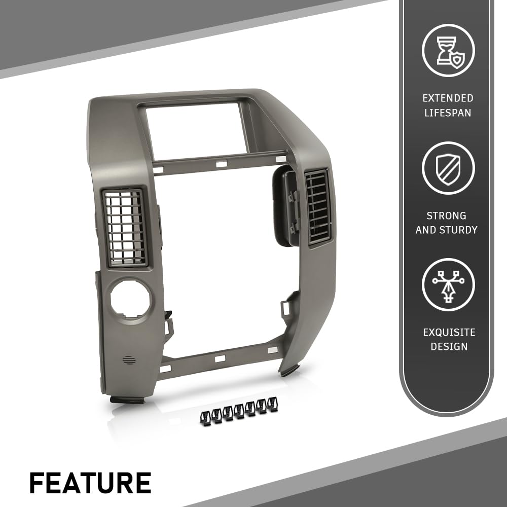 G-PLUS Front Center Dash Radio Vent Bezel Trim Compatible with Infiniti QX56 2004-2007 Grey