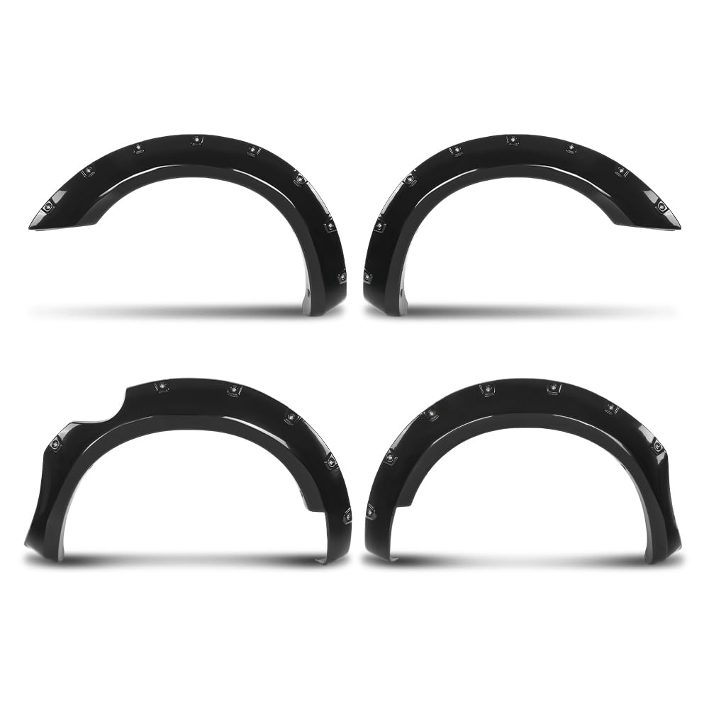G-PLUS 4PCS Paintable Fender Flares Compatible with Nissan Frontier 2006-2020 Fit 5' Styleside Bed Fit Factory Chrome Front Bumper Black