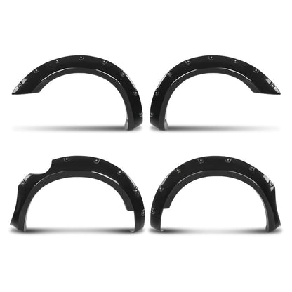 G-PLUS 4PCS Paintable Fender Flares Compatible with Nissan Frontier 2006-2020 Fit 5' Styleside Bed Fit Factory Chrome Front Bumper Black