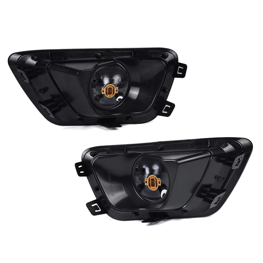 G-PLUS One Pair Clear Lens Driving Fog Light Lamps w/Chrome Trim Bezel Compatible With Chevy Colorado 2015-2019 Left and Right Sides