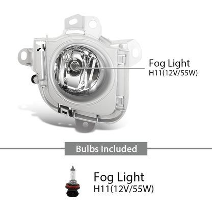 G-PLUS Pair Fog Lights Front Bumper Lamps with Bulbs+Wiring Compatible with Toyota Prius 2010 2011 SC2592100, TO2592123, SC2593100, TO2593123 White