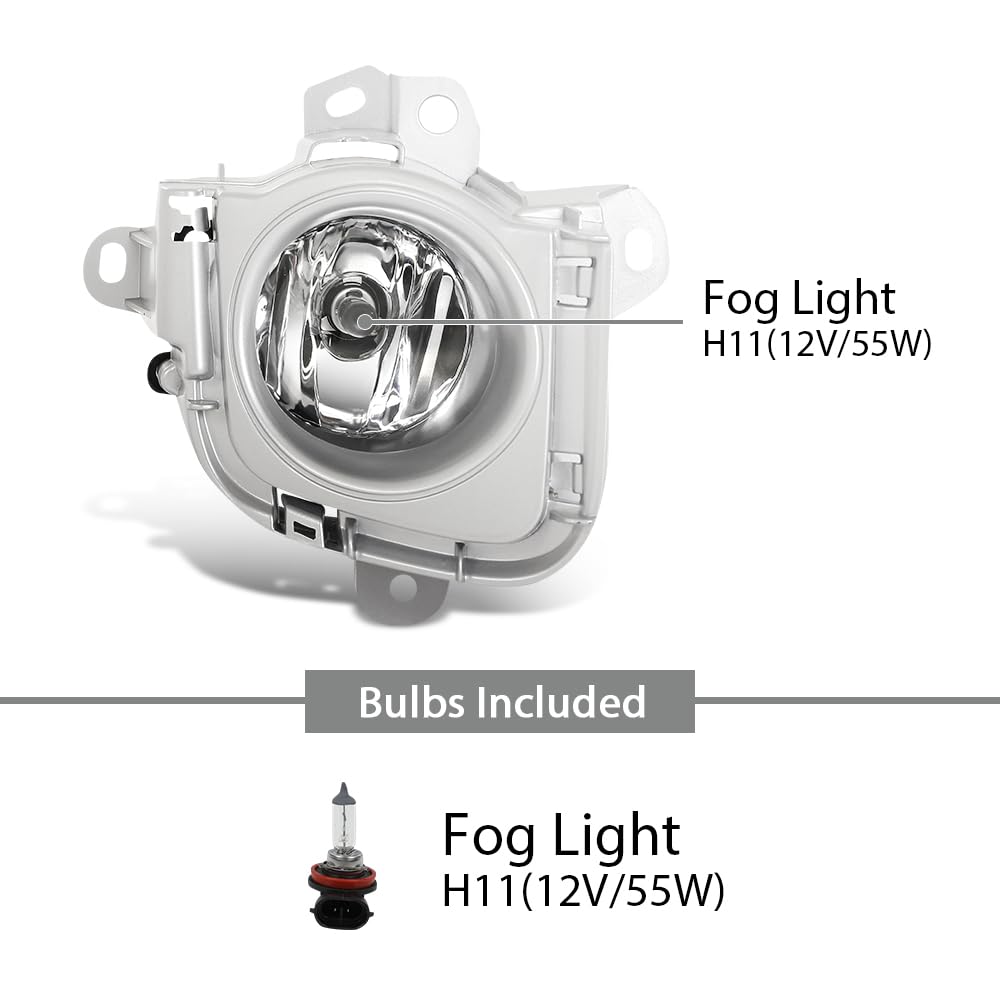 G-PLUS Front Bumper Fog Lights w/Bulbs + Wiring Compatible with Toyota Prius 2010 2011 Left & Right Clear Lens Chrome Housing SC2592100, TO2592123, SC2593100, TO2593123