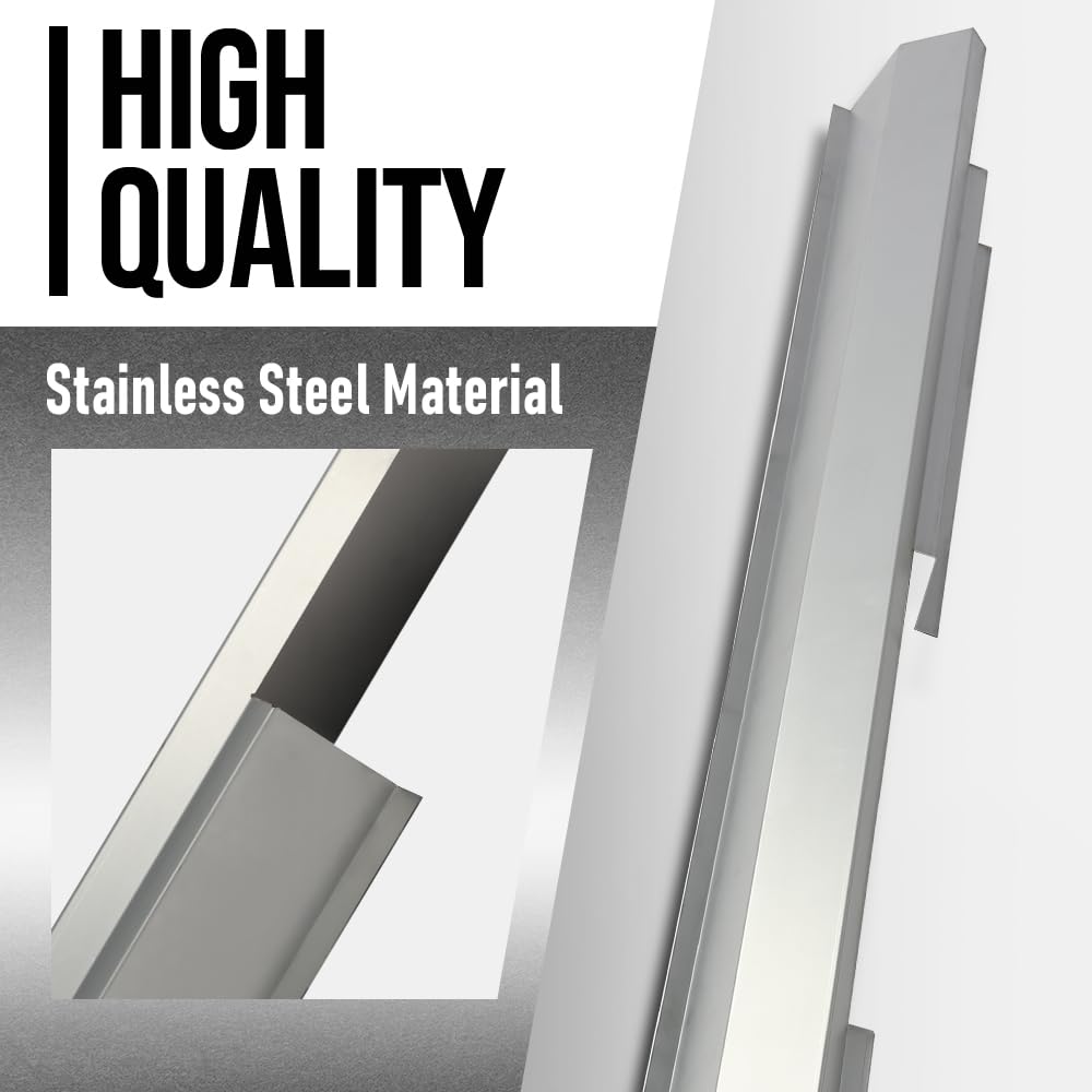 G-PLUS Outer Rocker Panels Compatible with 2009-2014 Ford F150 4 Door Crew Cab silvery