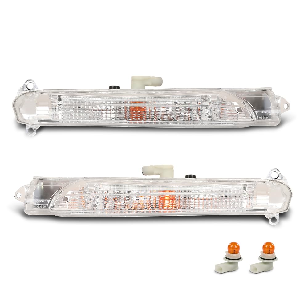 G-PLUS Front Bumper LH+RH Side Turn Signal Compatible with Porsche Cayenne 2008 2009 2010 95563118502, 95563118602 White