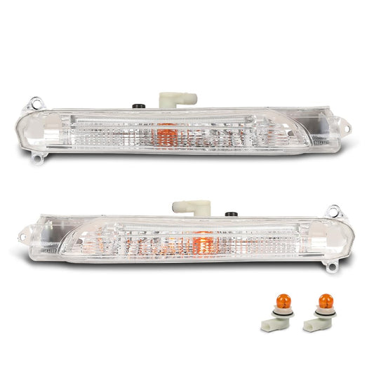 G-PLUS Front Bumper LH+RH Side Turn Signal Compatible with Porsche Cayenne 2008 2009 2010 95563118502, 95563118602 White