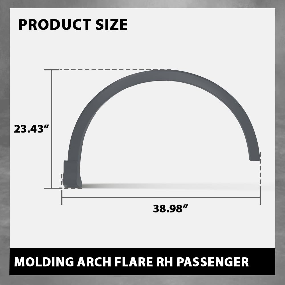 G-PLUS Right Front Fender Flare Wheel Opening Molding Arch Trim Compatible with Audi Q3 2019-2024 Passenger Side Wheel Flare AU8537188 83A853718AGRU
