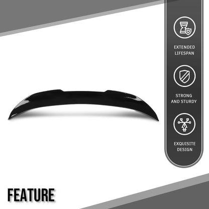 G-PLUS Rear Trunk Spoiler Wing Compatible with BMW 5 Series F10 M5 2010 2011 2012 2013 2014 2015 2016 2017 Fit F10 Sedan Model Only Not Fit Wagon & GT Model Rear Spoiler Lip Wing Glossy Black
