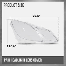 G-PLUS Headlight Lens Cover 2PCS for Benz E-Class W207 E350 E500 Coupe 2010-2013 Clear Side View