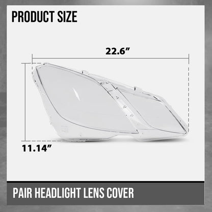 G-PLUS Headlight Lens Cover Compatible with Benz E-Class W207 E350 E500 Coupe 2010 2011 2012 2013 Left & Right Front Headlamp Lens Cover Clear