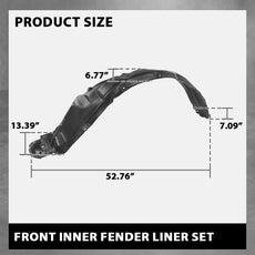 G-PLUS Fender Liner Set for Toyota RAV4 2013-2018 Front Black Close-up View