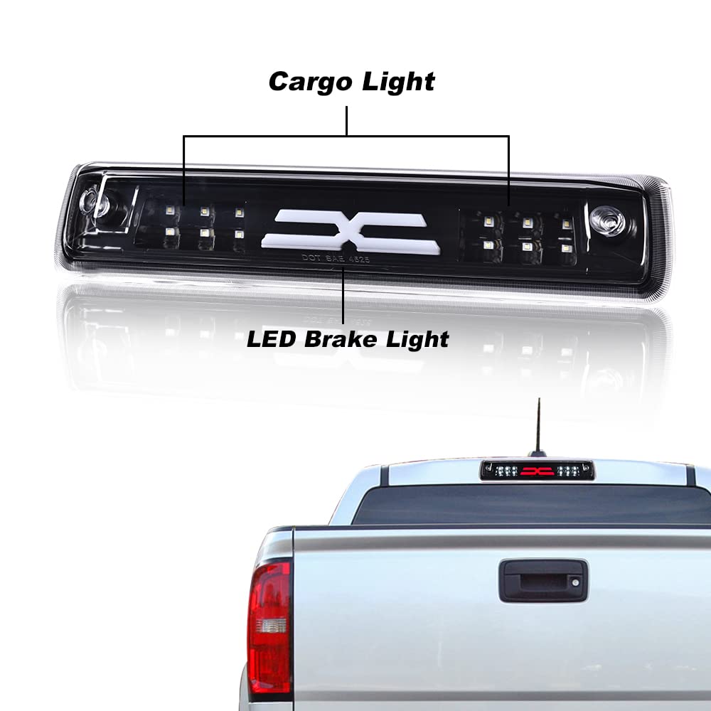 G-PLUS LED 3rd Third X Brake Light Rear Brake Stop Tail Light Fit 2015-2018 Colorado/Canyon GM25971002 52019397 High Mount Stop Light Third Tail Light