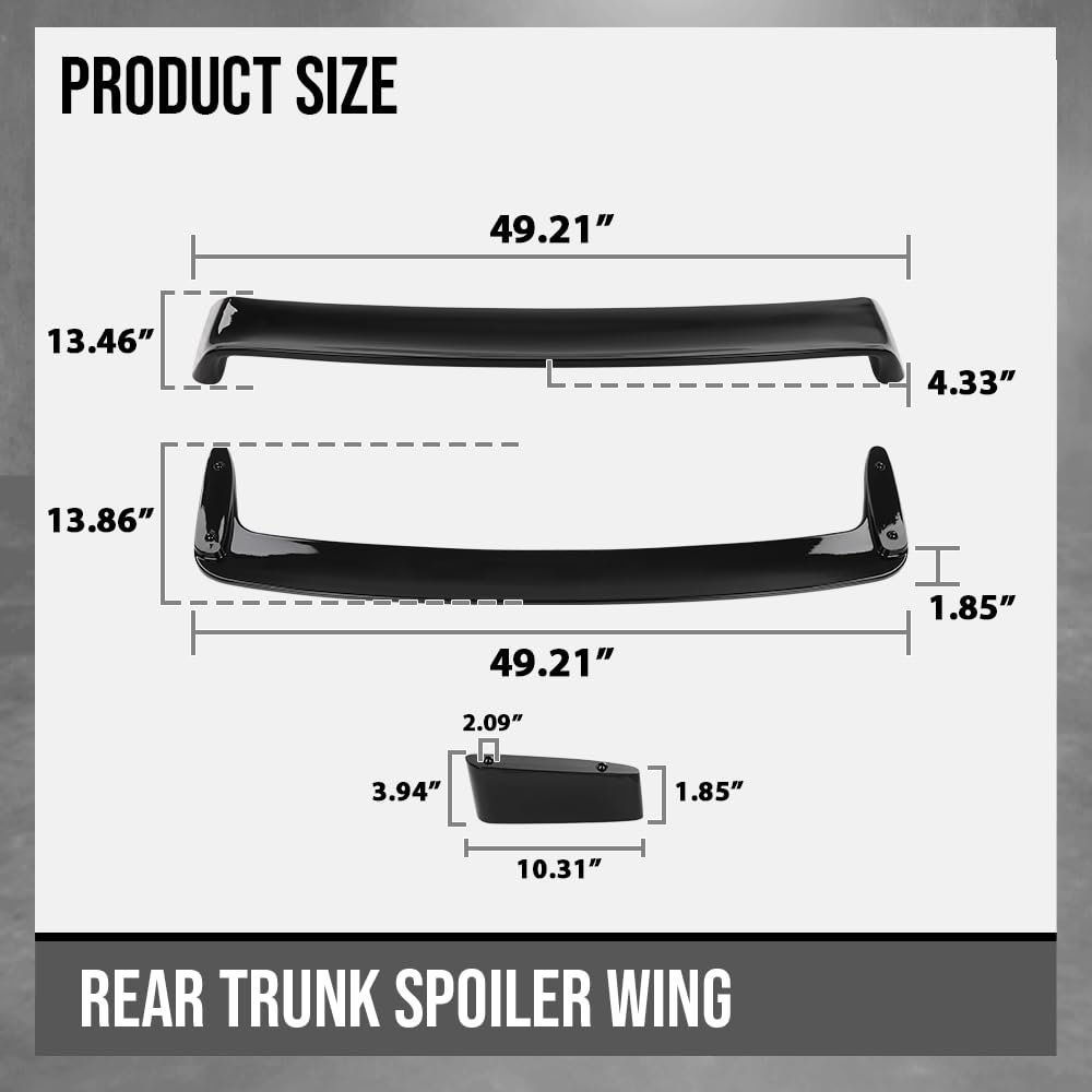 G-PLUS Rear Trunk Spoiler Wing Compatible with BMW 3 Series E36 2 & 4 Door Only 1992-1998, Fit BMW M3 Only 1994-1999, Not Fit Hatchback Model Gloss Black