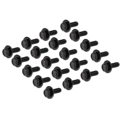 G-PLUS Body Bolts- M6-1.0 x 20mm Long- 10mm Hex- 17mm Washer- 20 Bolts- #171 Compatible with Honda